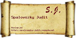 Spalovszky Judit névjegykártya